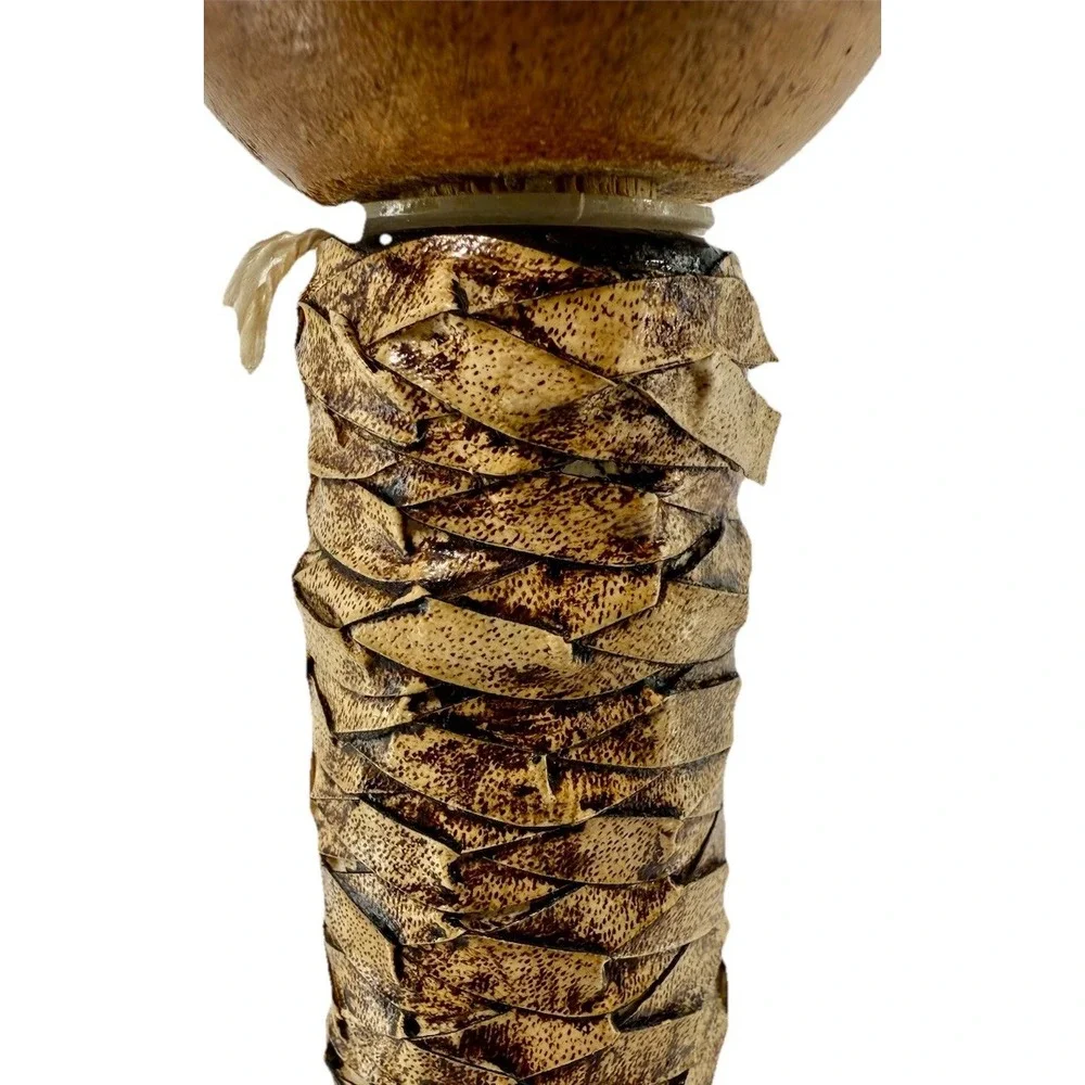 Vintage Italian Leather Covered‎ Bottle w Stopper Handcrafted Art Decor 13